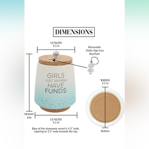 White and Blue Ceramic Accent Jar with Wooden Lid - Picture 2 of 5